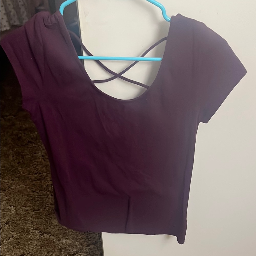 Aeropostale Purple Cap Sleeve Backless Bodysuit